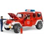 Bruder 02528 Jeep Wrangler Unlimited Rubicon Pompieri con Vigile del Fuoco 4 anni+
