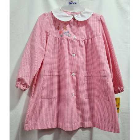 Grembiule Asilo Bambina 4 anni 104 cm tg.55 Rosa Quadretti 35GR2729 Fiorellini Dieci e Lode by Siggi