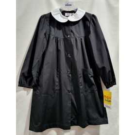Grembiule Scuola Nero Bambina 8 Anni 128 cm tg.75 Nero Tinta Unita con Colletto Bianco Musica 45GR3011 Siggi