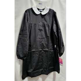 Grembiule Scuola 14 Anni Bambina Siggi Nero con Bottoni e Colletto Bianco  tg.105 164 cm Senza Ricamo 37GR1968