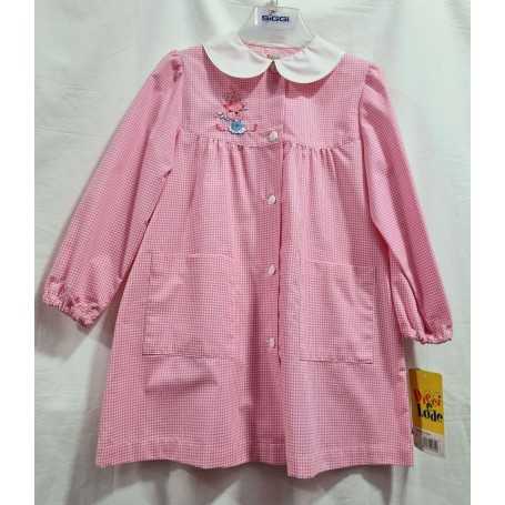 Grembiule Asilo Bambina 4 anni 104 cm tg.55 Rosa Quadretti 35GR2495 Coniglietto Dieci e Lode by Siggi
