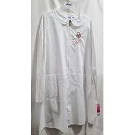 Grembiule Bianco Bambina con Zip 13 Anni 158 cm tg.100 Love 33GR2384 Siggi