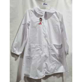 Grembiule Bianco Bambina con Zip 8 Anni 128 cm tg.75 Coniglietto 1670376 Dieci e Lode by Siggi