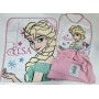 Set Asilo Frozen Elsa Rosa in Spugna con Bavagliolo, Asciugamano e Sacca W17-203 Disney