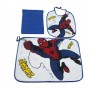 Set Asilo Spiderman Blu in Spugna con Bavagliolo, Asciugamano e Sacca WX2012 Marvel