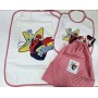 Set Asilo Spiderman Rosso in Spugna con Bavagliolo, Asciugamano e Sacca W17/200 Marvel