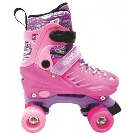 Pattini 4 Ruote Bambina Regolabili 31-34 Portata 60 Kg Quoddy Cuscinetti di Precisione Sport One