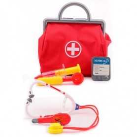 Valigetta Dottore Giocattolo con Borsa in Tessuto e 5 Accessori 27576 Johntoy 3 Anni+
