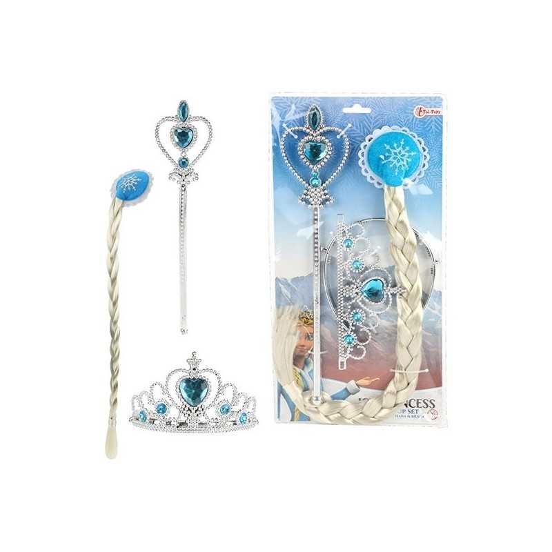 Elsa Frozen Set Accessori Treccia, Scettro e Corona 12136A 3 Anni+