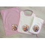 Set Asilo Principesse Disney Rosa in Spugna con Bavagliolo, Asciugamano e Sacca PRM12 Disney