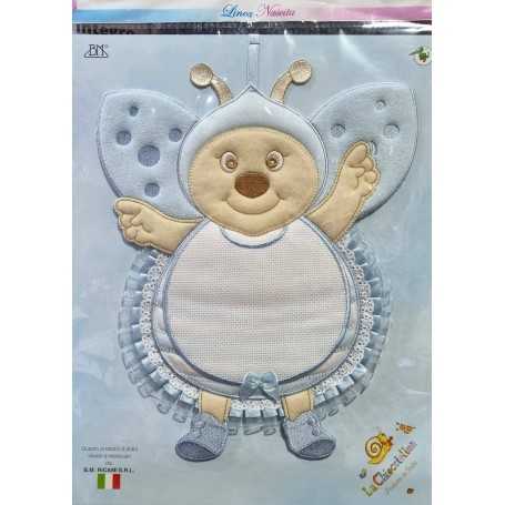 Fiocco Nascita Maschio da Ricamare Coccinella FN00894.B La Chiocciolina
