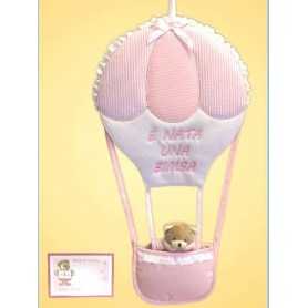 Fiocco Nascita Femmina Mongolfiera FN001018.B La Chiocciolina