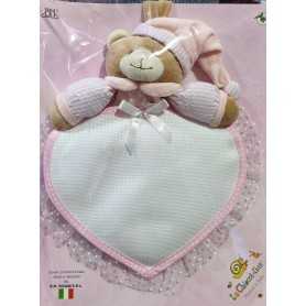 Fiocco Nascita Femmina da Ricamare Orsetto Cuore FN00988.B La Chiocciolina