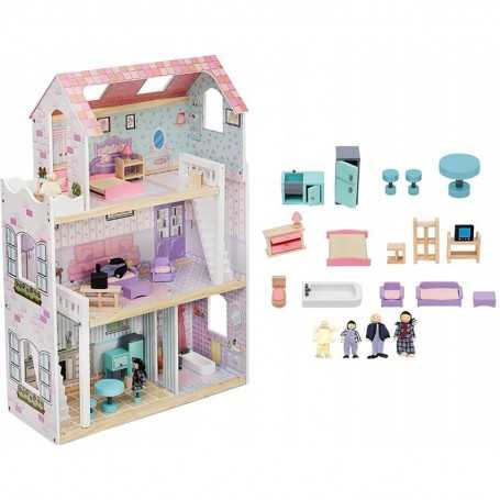 Casa delle Bambole in Legno 60x25xh86cm 6858 Iso Trade 3 Anni+