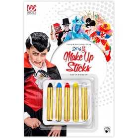 Matite Trucco Bambini e Adulti per Viso e Corpo 5 Matite Colorate 11 ml 50001 Widmann