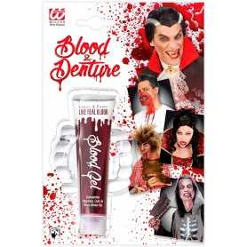 Sangue Finto per Viso e Corpo Bambini e Adulti in Gel con Dentiera 28 ml 4031D Widmann