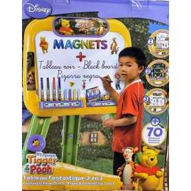Lavagna con Cavalletto per Bambini Winnie The Pooh 3in1 3 Anni+ Magnetica con 70 Accessori