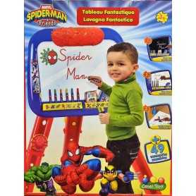 Lavagna con Cavalletto per Bambini Spiderman 3in1 3 Anni+ Magnetica con 50 Accessori