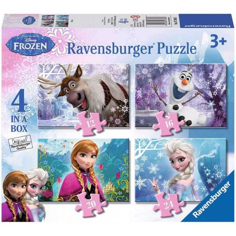 Puzzle Frozen Ravensburger 3 Anni+ 4 Puzzle da 12, 16, 20 e 24 Pezzi 07360