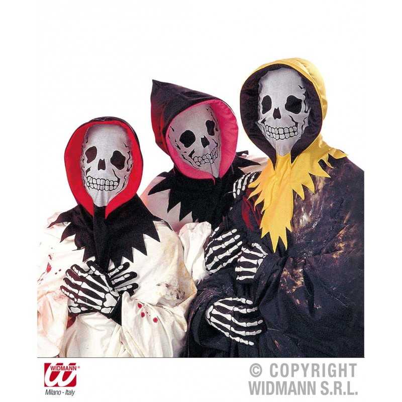 Costume Scheletro Bambino Set con Maschera con Cappuccio e Guanti