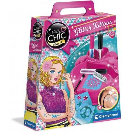 Tatuaggi Bambina Glitter Tattoos Crazy Chic Clementoni 18513 6 Anni+
