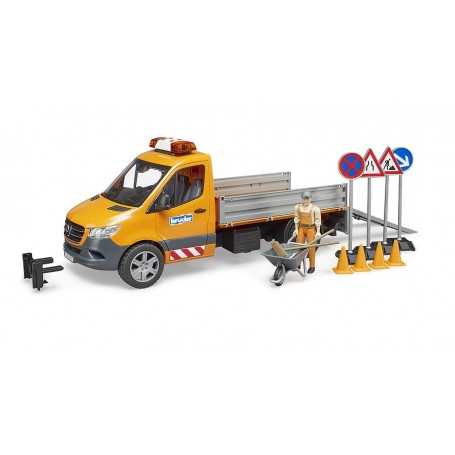 Bruder 02677 Camion Lavori Stradali MB Sprinter con Luci e Suoni, Conducente ed Accessori 4 Anni+