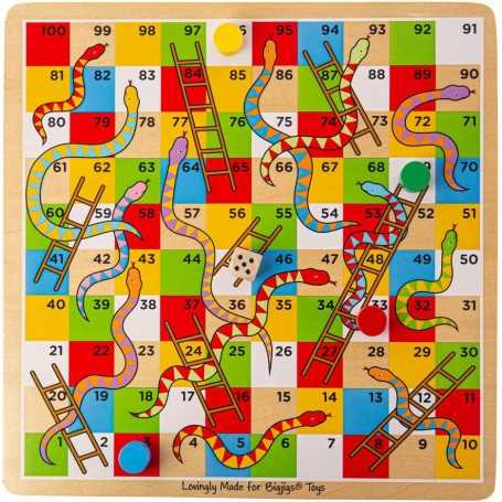 Gioco da Tavolo Scale e Serpenti in Legno BJ788 Bigjigs 3 Anni+