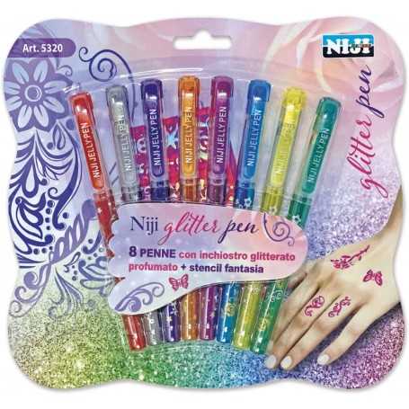 Penne per Tatuaggi Temporanei Glitter Pen 8 Pezzi 5320 Niji 3 Anni+