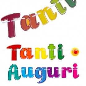 Festone Tanti Auguri per Festa Bambini Colorato 2 metri 54592 Givi