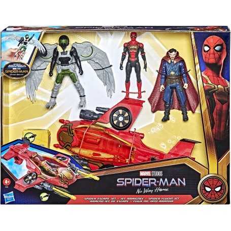 Spiderman Jet Escape Jet Veicolo con 3 Personaggi No Way Home Hasbro F4434 4 Anni+