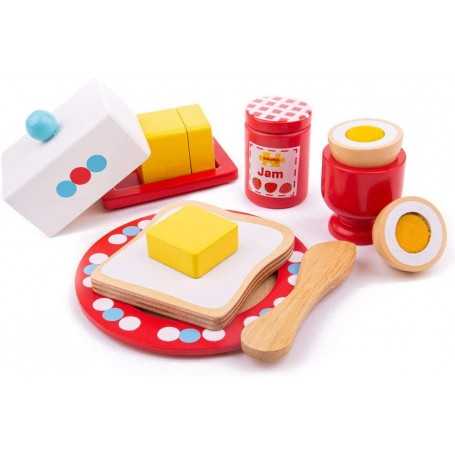 Cibo Giocattolo in Legno Set Colazione BJ615 Bigjigs 3 Anni+