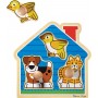 Puzzle in Legno per Bambini 1 Anno ad Incastro con Pioli Animali Domestici 12055 Melissa & Doug
