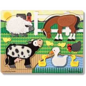 Puzzle in Legno per Bambini Sensoriale Animali ad Incastro 14327 Melissa & Doug 18 Mesi+