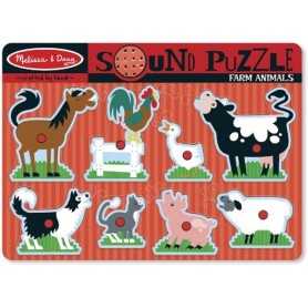 Puzzle Sonoro in Legno per Bambini La Fattoria Giochi ad Incastro 8 Pezzi 10726 Melissa & Doug 2 Anni+