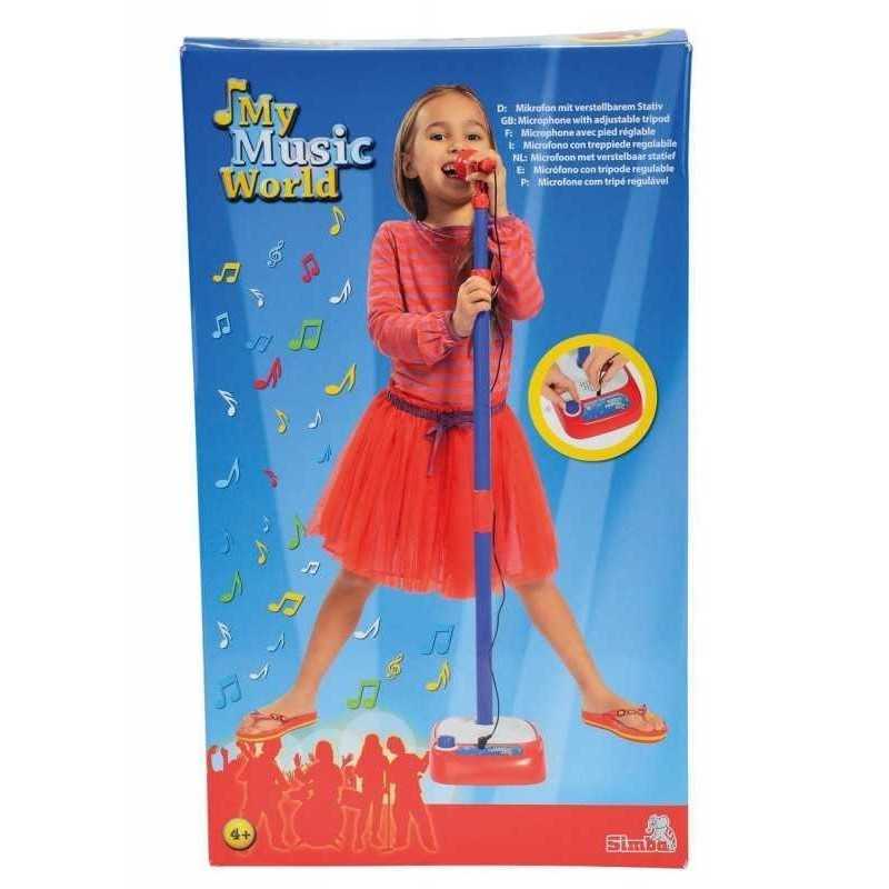 Microfono Regolabile Con Supporto Per Bambini Con Supporto Regolabile E Luci LED - Giocattolo Musicale Con Effetti Sonori Microfono Karaoke - Foto 7