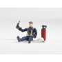 Bruder 60100 Pompiere Personaggio con Estintore e Accessori 4 Anni+