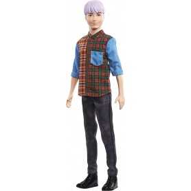 Ken Fashionistas Barbie 154 Capelli Viola Camicia a Quadri GYB05 Mattel 3 Anni+
