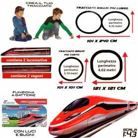 Pista Trenino per Bambini Freccia Rossa Trenitalia 96102 Bravo Giochi 3 Anni+