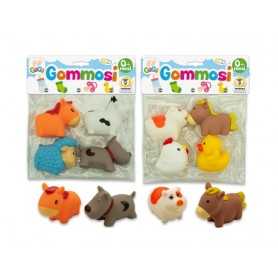 Animali Gommosi per Bambini Fattoria 4 pezzi 66778 Teorema 0 Mesi+ Busta Assortita