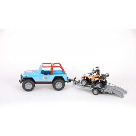 Bruder Jeep Cross con Quad e Personaggio 01696 Bruder 4 Anni+