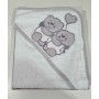 Accappatoio Neonato Triangolo Cotone Grigio Orsetti 70x70 cm 1955 Nancy