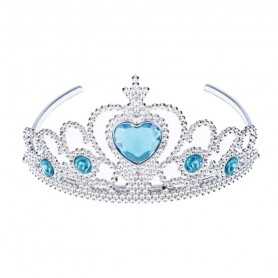 Corona da Principessa per Bambina Tiara Argento con Pietre Azzurre 16105 Fiestas Guirca