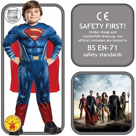 Costume Superman Bambino 3-4 Anni con Muscoli 104 cm con Mantello