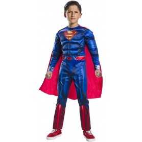 Costume Superman Bambino 8-10 Anni con Muscoli 144-152 cm con Mantello Deluxe Taglia L Originale DC 702263 Rubie's