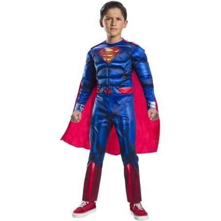 Costume Superman Bambino 8-10 Anni 122-130 cm cpn Muscoli Originale DC 702263 Rubie's