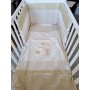 Paracolpi Piumone Lettino Neonato Ecru Orso Palloncini Ricamato con Lenzuola Set 6 Pezzi TPLL262 Pastello
