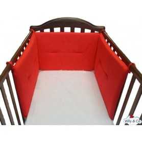 Paracolpi Lettino Neonato Rosso 3 Lati 180x40 cm 661.26 Willy