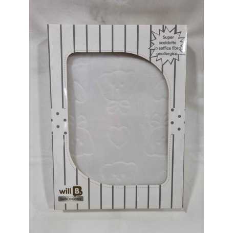 Copertina Pile Culla BIanco Orsetto Cuori 85x90 cm W102C4 Will B