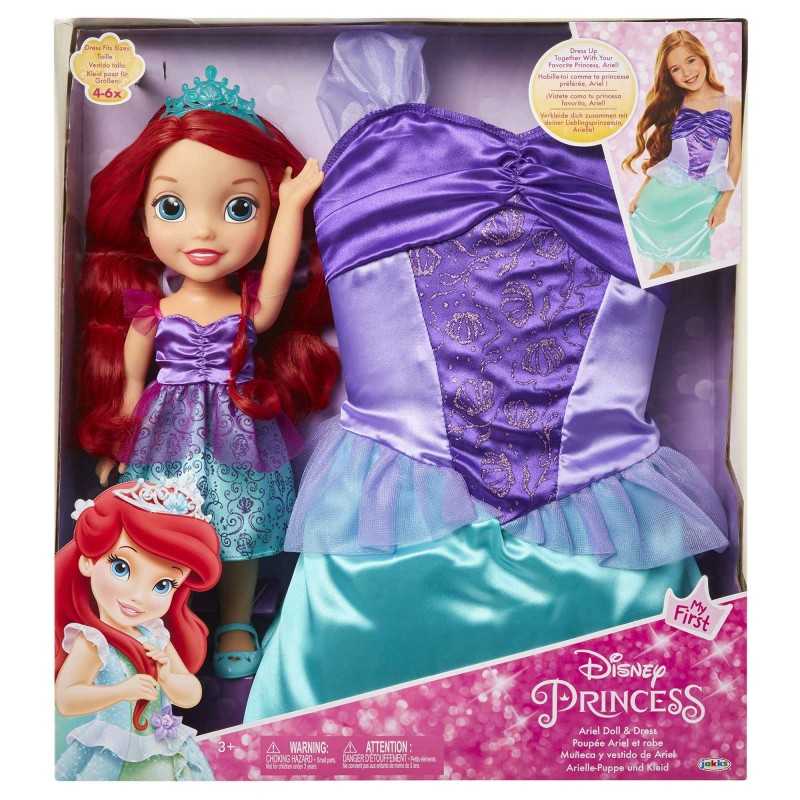 Costume Ariel Disney 4-6 Anni Sirenetta con Bambola Ariel 40 cm TY99316  Jakks