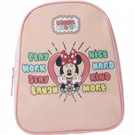 Zaino Minnie Asilo Bambina 30 cm Rosa Cipria Cuore OD150500 Disney
